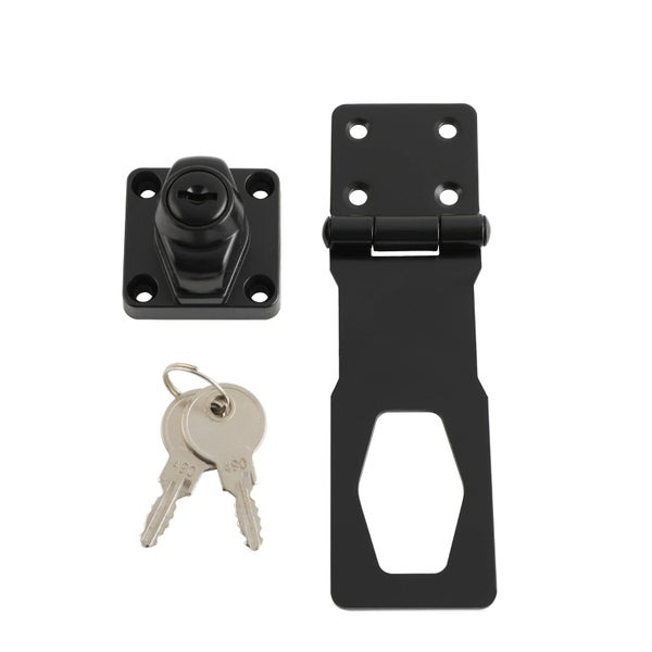 Alise Hasp Lock Door Hinge Lock with Keys Black Clasp Latch Hinges Locks for Doo Carousel 1