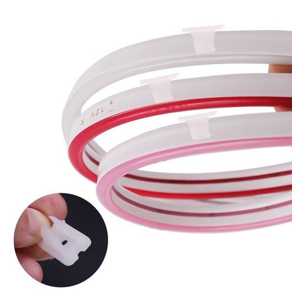20pcs 6x12mm LED Fixing Mounting Clips Buckles Clamps For Neon String Rope Light Carousel 2