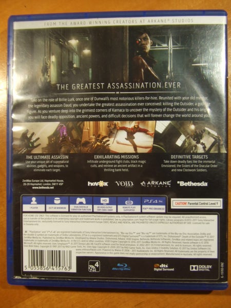 Dishonored Death of the Outsider - PS4 Game - LIKE NEW62863868947202113