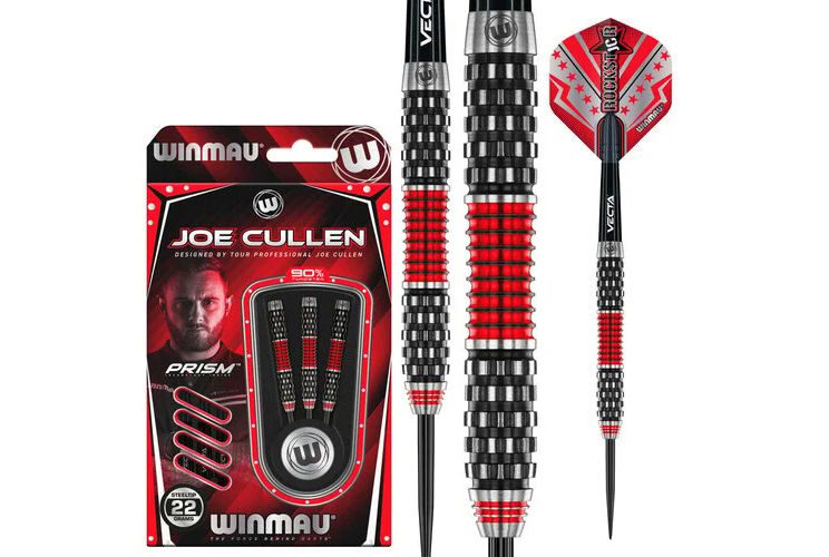WINMAU Joe Cullen ROCKSTAR SERIES RS 1.0 90% Tungsten Steel Tip Dart Set Carousel 1