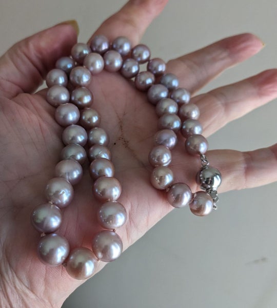 4A 9- 10mm Purple Grey Pink Cultured Pearl Necklace62863864029186111
