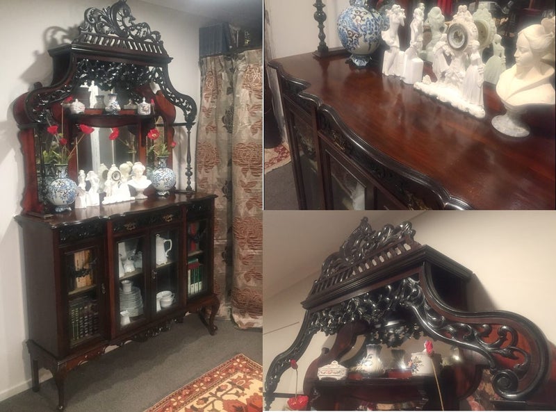 STUNNING & UNIQUE VICTORIAN PARLOUR DISPLAY CABINET / ETAGERE / SIDEBOARD c.189062938586600579113