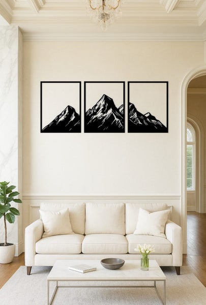 Stunning 3-Piece NZ Mountain Range Wall Art – Powder Coated Aluminium62863865277058111