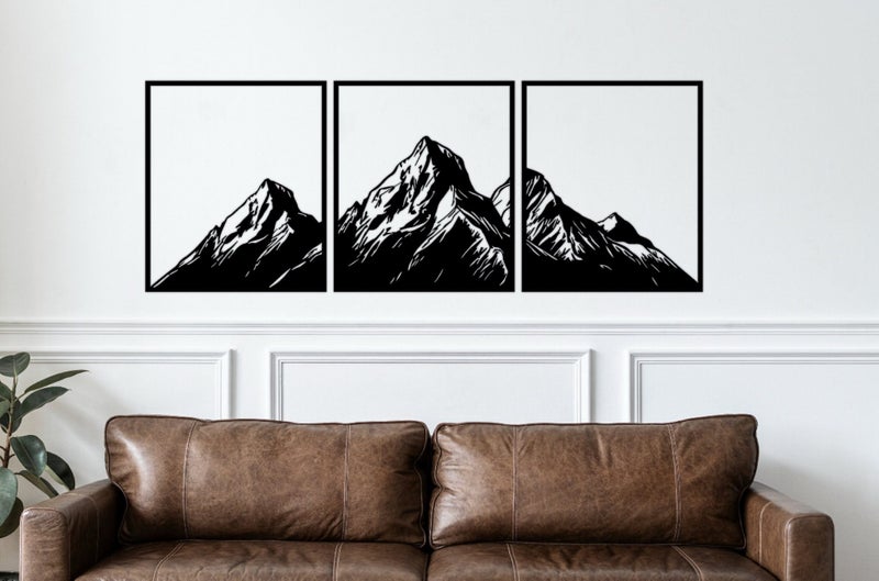 Stunning 3-Piece NZ Mountain Range Wall Art – Powder Coated Aluminium628638652770581114