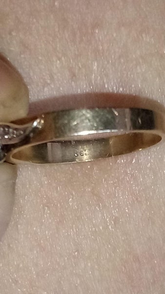 engagement ring 9ct yellow gold blue/black sapphire & diamond ring62865828262275112