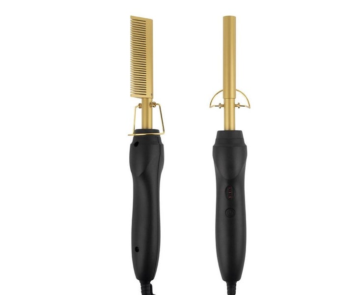 Electric Hair Beard Straightener Curler Hot Styling Comb Iron Fast Heated Bru Carousel 1