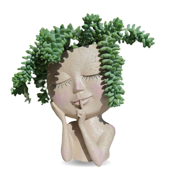 Unique Face Planter Pot for Indoor Outdoor Plants with Drainage Hole Carousel 1