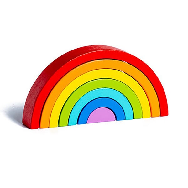 Wooden Rainbow Stacker Nesting Puzzle Blocks - In Assorted Colors Carousel 1
