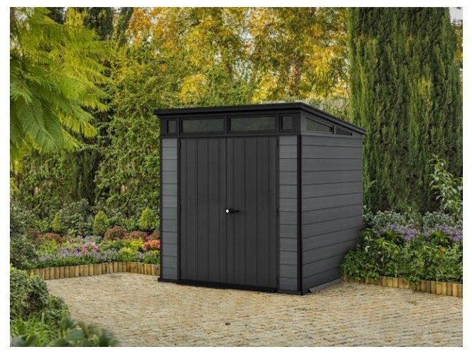 Keter Cortina 7x7 Shed 2.16m x 2.16m Grey Carousel 1