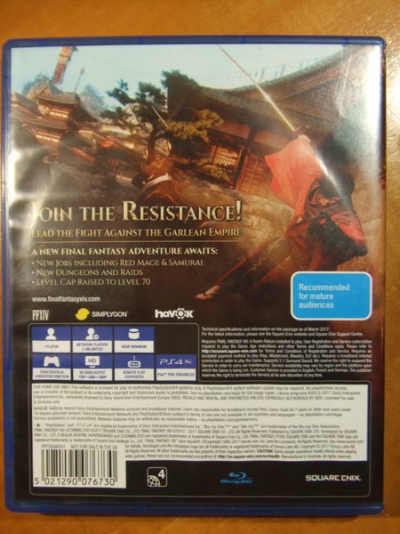 Stormblood Final Fantasy XIV Online - PS4 Game - VG condition62863868861571114