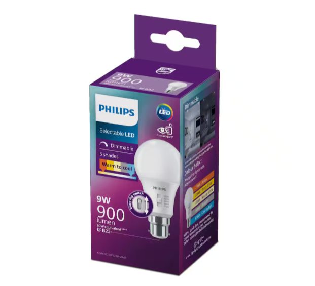 Light Bulbs - Philips Essential SmartBright LED Bulb - 9w - B22 - CCT Selectable Carousel 1