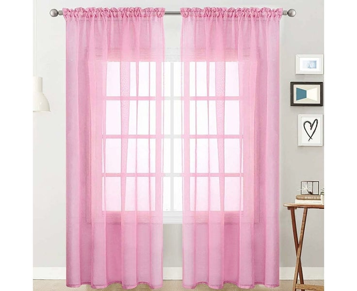 Transparent Curtains Living Room Rod Pocket Window Curtain Panels Bedroom Sem Carousel 1