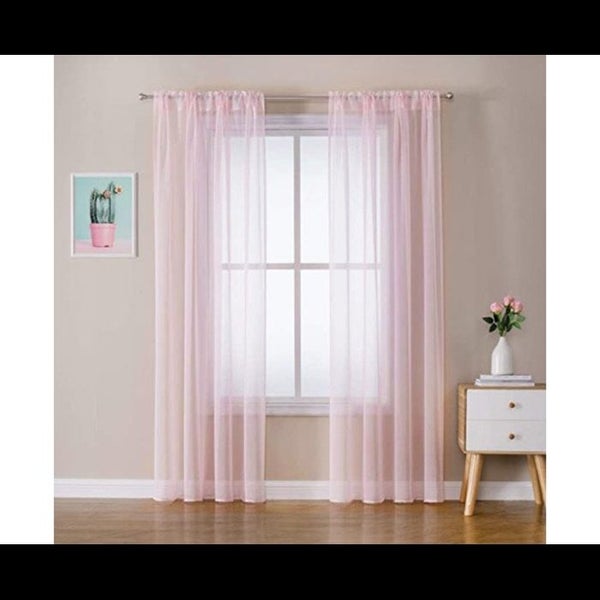 Transparent Curtains Living Room Rod Pocket Window Curtain Panels Bedroom Sem Carousel 2