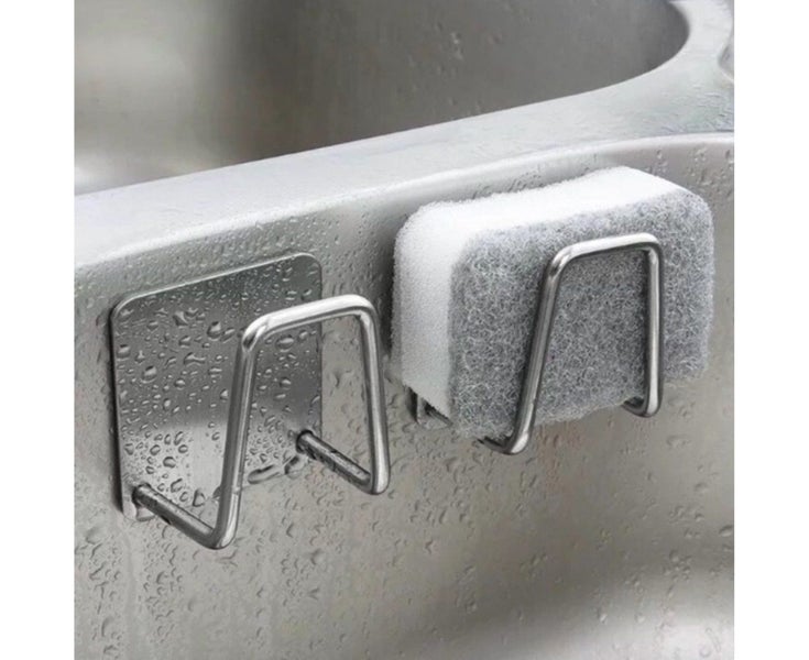 Sponge Rack Self Adhesive Draining Stainless Steel Seamless Wall Hook for Kit Carousel 1