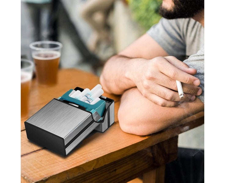 2pcs Brushed aluminum cigarette box, hard box and stand64546088817539112