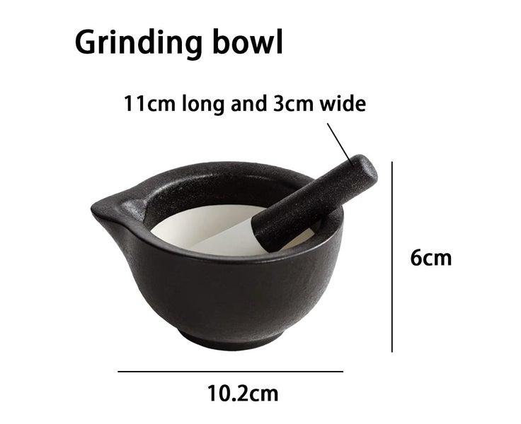 Porcelain Mortar and Pestle, Ceramic Herb Grinder Pill Crusher Set-- Dishwash Carousel 2