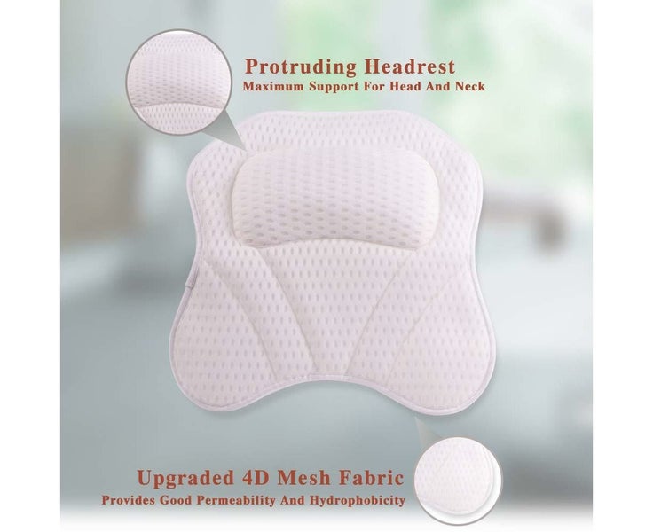 3D Wave Bath Pillow, Thickened and Widened Mesh, Machine Washable, Bathroom H Carousel 2