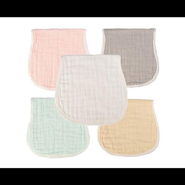 5pcs Muslin Burp Cloths Muslin Washcloths Baby Burping Cloth Diapers Towel Carousel 1