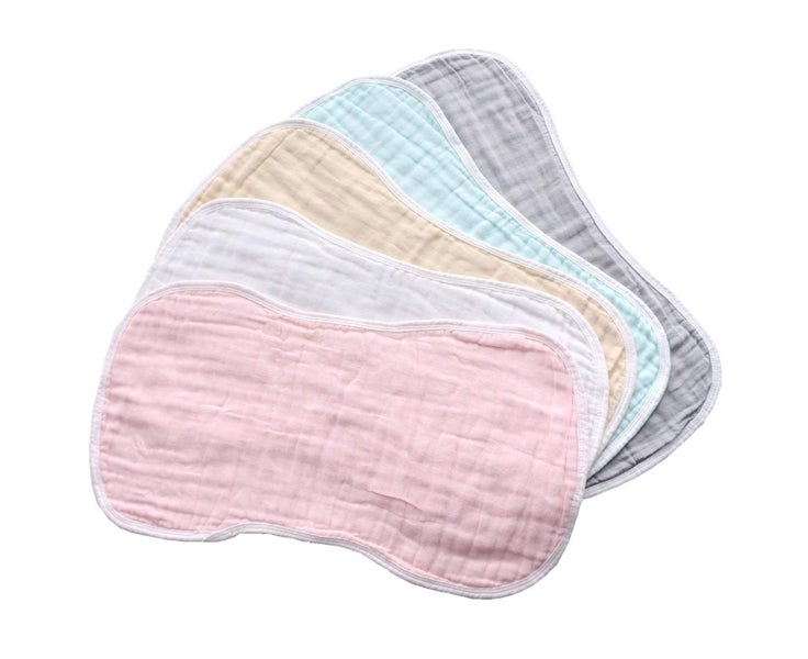 5pcs Muslin Burp Cloths Muslin Washcloths Baby Burping Cloth Diapers Towel Carousel 2
