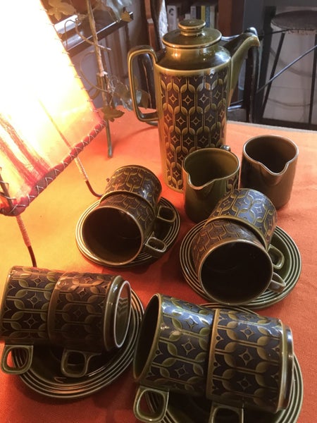 Hornsea coffee set and canastas- green Heirloom series62931719732354111