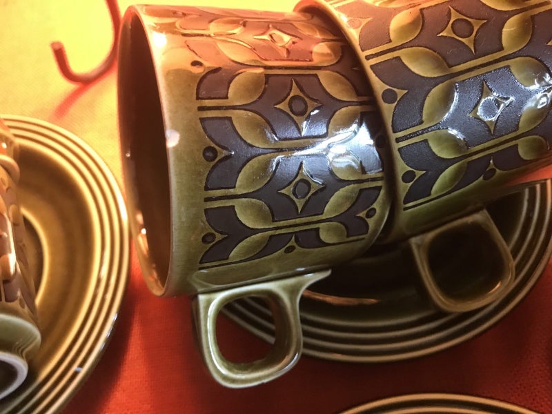 Hornsea coffee set and canastas- green Heirloom series62931719732354114