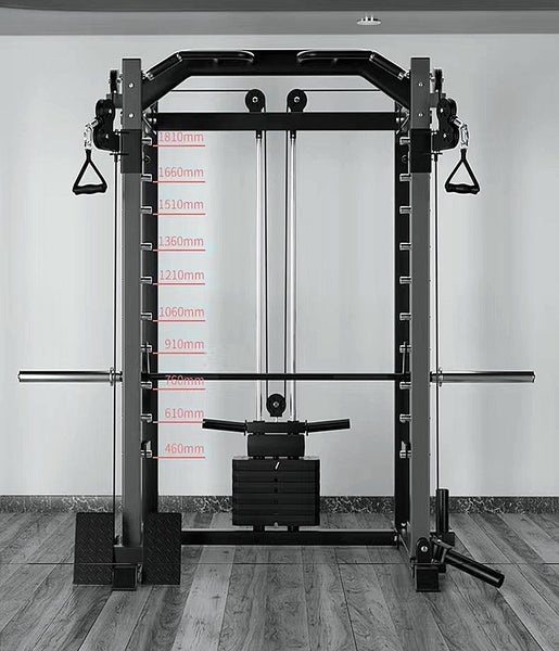 Smith Machine with 45kg Weight Stacks Black Carousel 6