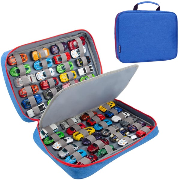 KISLANE Carrying Case for 48 Toy Cars Kids Toy Cars Storage Case Hold 48 Toy Car Carousel 1