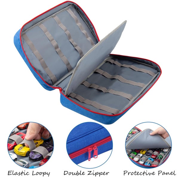 KISLANE Carrying Case for 48 Toy Cars Kids Toy Cars Storage Case Hold 48 Toy Car Carousel 2