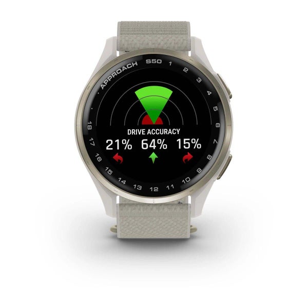 Garmin Approach S50 - Cream Gold Aluminium Bezel with Ivory ComfortFit Nylon ... Carousel 2