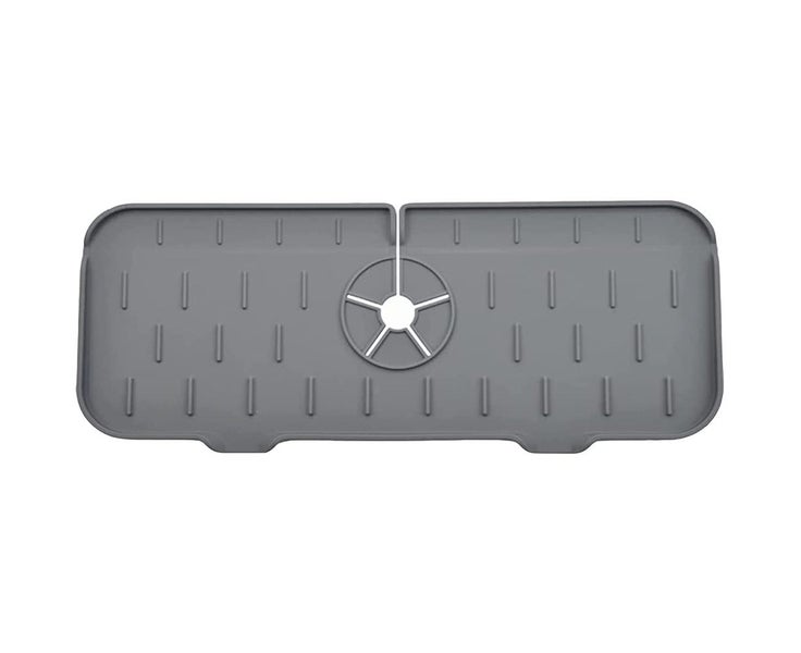 Kitchen Sink Splash Guard Silicone Faucet Mat Sink Water Splash Catcher-Grey Carousel 1