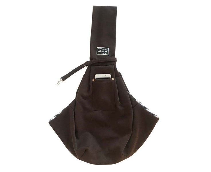 Pet sling carrier for small dogs, puppies and cats-Brown Carousel 6