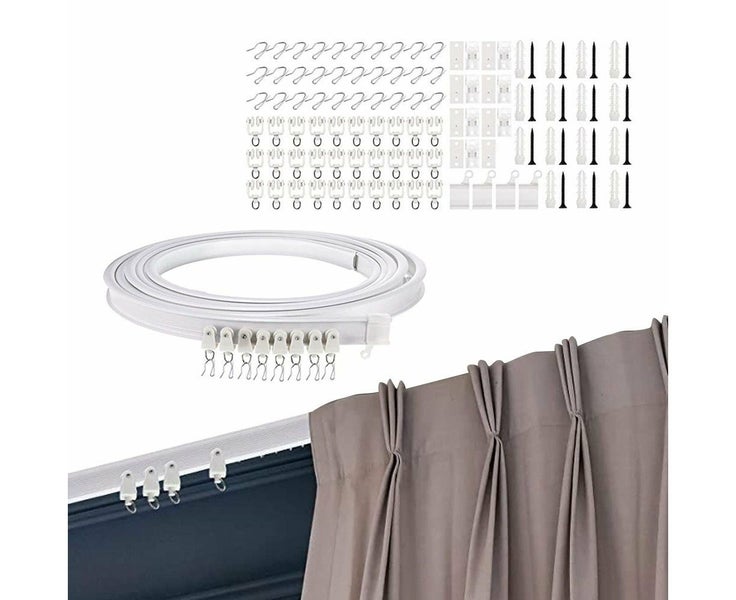 5M Bendable Flexible Window Curtain Track Rail Wall Ceiling Mount White Carousel 1