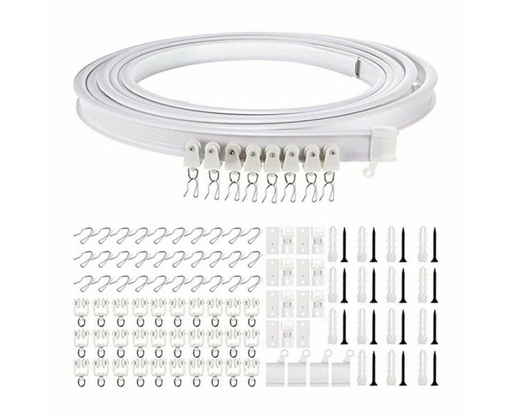 5M Bendable Flexible Window Curtain Track Rail Wall Ceiling Mount White Carousel 2