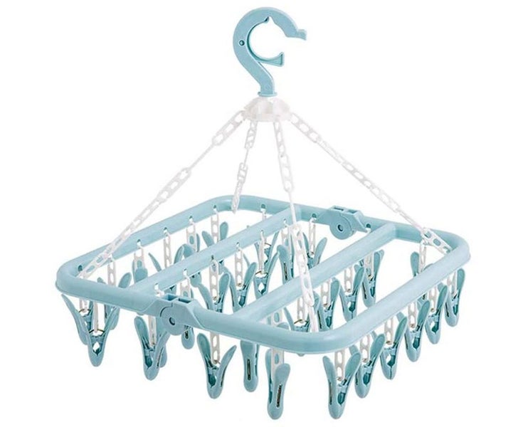 Underwear clothes hanger with 32 clips Foldable clothespin clothes horse Wind Carousel 2