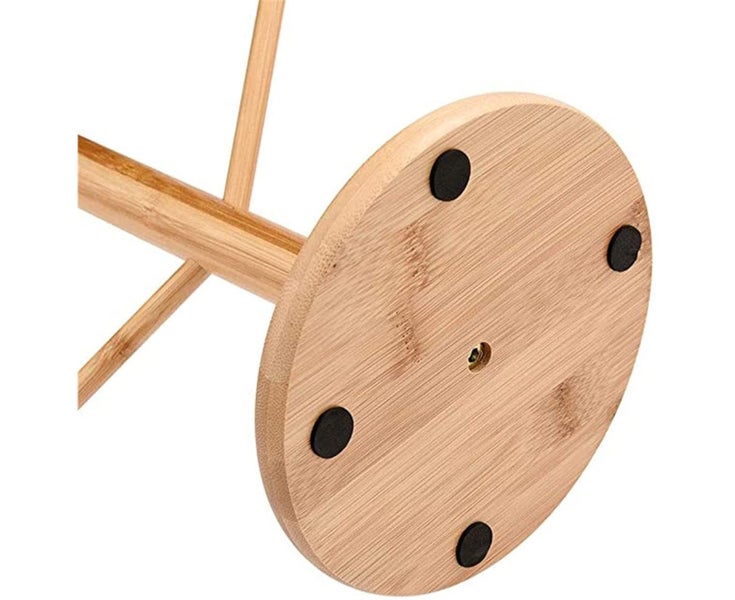 Bamboo Mug Rack Tree Coffee Tea Cup Organizer Hanger Holder with 6 Hooks Carousel 7