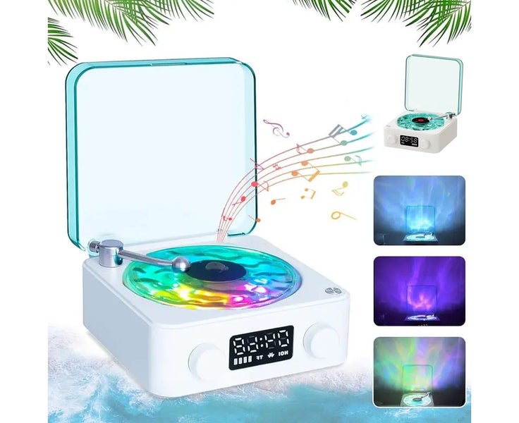 Portable Wireless Vinyl Speaker, stereo Music Player with Adjustable Lighting Carousel 1