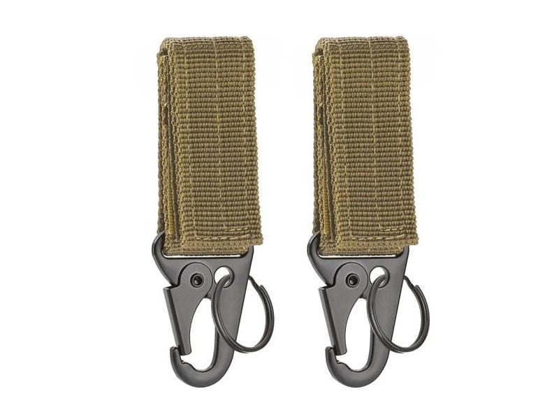 2pcs Tactical Hanging Buckle Molle Nylon Webbing Carabiner Belt Triangle Carousel 1