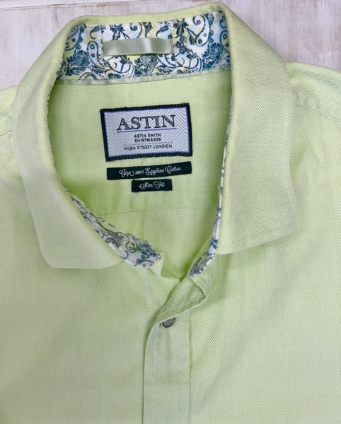 ** ASTIN SMITH ** Giza 100% Egyptian Cotton Men’s Green Dress Shirt Size XL629376288049951128