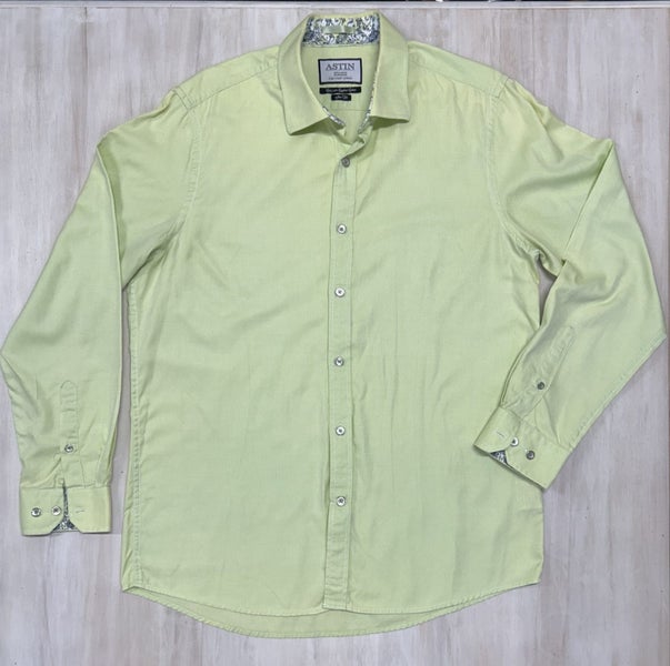 ** ASTIN SMITH ** Giza 100% Egyptian Cotton Men’s Green Dress Shirt Size XL62937628804995111