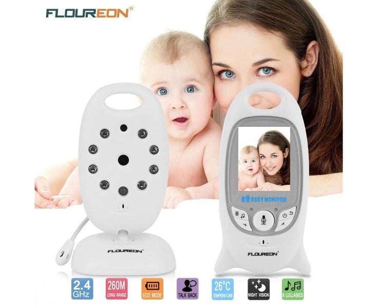 FLOUREON Digital Wireless 2.4 GHz Baby Monitor Infant IR LCD Video Nanny Secu Carousel 1