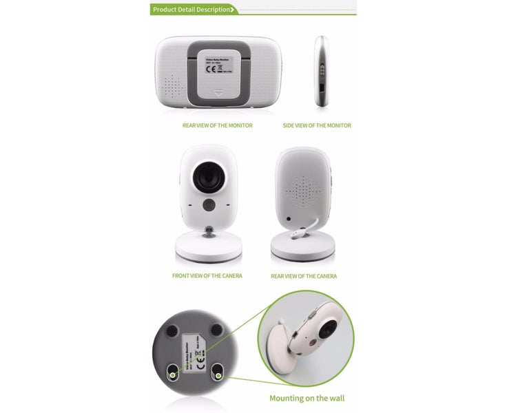 VB603 2.4GHz 3.2inch LCD Display Wireless Baby Monitor Video with Night Visio Carousel 6