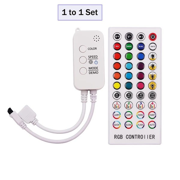 RGB LED Strip Light Controller DC12-24V Bluetooth Music Controller With 40 Key Carousel 1