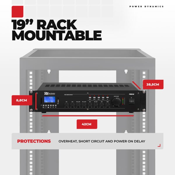 6 CH Mixer-Amplifier 4-Zone 100V 240W Carousel 15