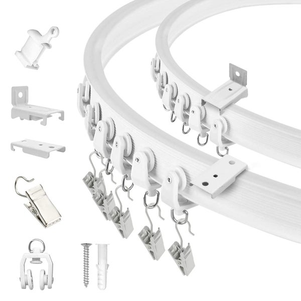 Ceiling Curtain Track Flexible Bendable Curtain Track Wall Mount Curved Curtain Carousel 1