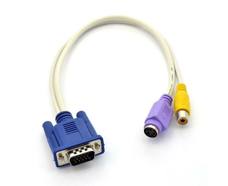 VGA SVGA Male Plug to TV S-Video RCA Female Adapter Converter Connect Cable Carousel 1