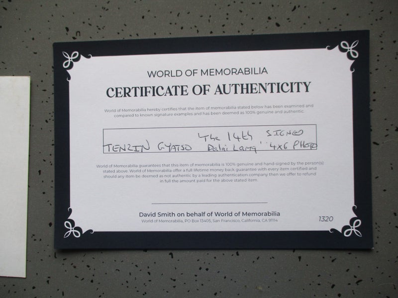 The Dalai Lama signed Photograph + Certificate Carousel 5
