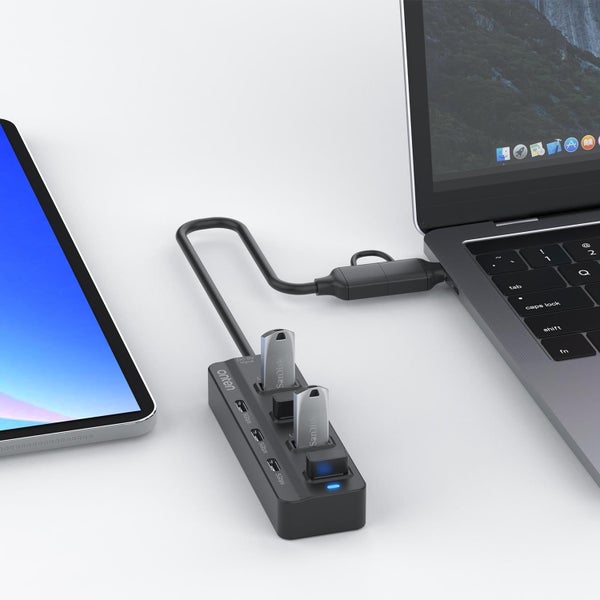 7-Port Usb3.0 + Type-C Docking Station With Otg Carousel 6