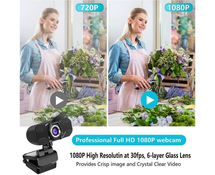 1080P Webcam Full HD USB 2.0 For PC Desktop Laptop Web Camera with Microphone Carousel 8