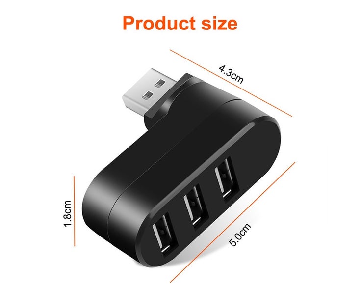 Premium 3-Port Mini USB 3.0 Hub Rotatable 90?a/180?a Carousel 2