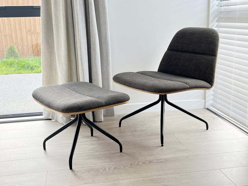 NOOD Lounge Chair with Ottoman – Grey Carousel 2